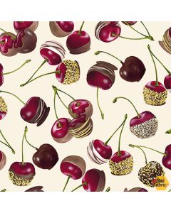 Chocolicious: Chocolate Cherries Cream -- Kanvas Fabrics 9850-07b