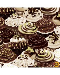 Chocolicious: Cupcake Dreams Chocolate -- Kanvas Fabrics 9851-77b