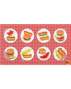 Chow Time: Dinner Plate Americana Panel  (2/3 yard) -- Robert Kaufman amkd-19781-202 americana
