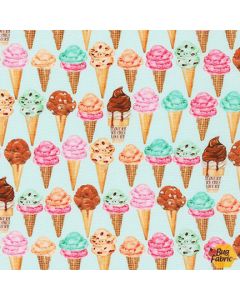 Sweet Tooth: Ice Cream Cones Mint -- Robert Kaufman amkd-19829-32 