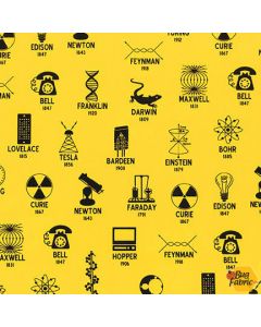 Science Fair: Inventors Yellow - Robert Kaufman srk-18000-5 yellow