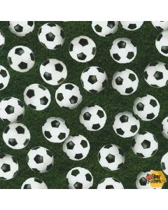 Sports Life: Soccer Balls Grass -- Robert Kaufman srkd-19491-47 grass