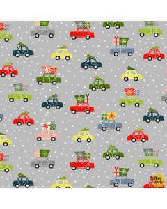 Joy: Cars with Christmas Trees -- Makower tp-2232-s