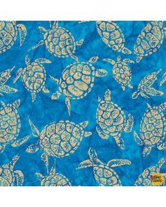 Marine Metallic Batiks: Turtle Island Turquoise -- Michael Miller Fabrics btm9202-turq-d