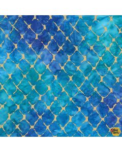 Marine Metallic Batiks: Drift Net Sapphire -- Michael Miller Fabrics btm9204-saph-d - 2.25 yards remaining