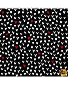 Love to Knit: Heart Stitch Black -- Michael Miller Fabrics CX9552-BLAC-D  -- 1 yard 6" remaining