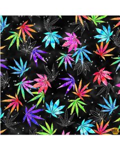 Feeling Groovy: Cannabis Tie Dye -- Michael Miller Fabrics cx9817-blac-d