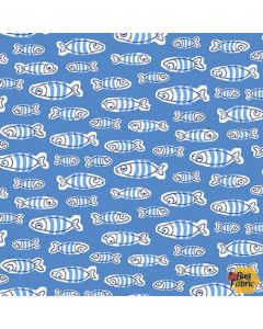 Make A Splash:  Fish Schooling Blue -- Michael Miller Fabrics dc9361-blue-d