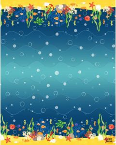 Under the Sea: Long Time No Sea Double Border -- Michael Miller Fabrics dc9557-blue-d