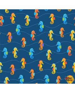 Under the Sea: Sea Ya Later Seahorse Blue -- Michael Miller Fabrics dc9561-blue-d