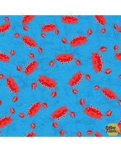Under the Sea: Oh Snap Crabs Blue -- Michael Miller Fabrics dc9563-blue-d