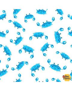 Under the Sea: Oh Snap Crabs White -- Michael Miller Fabrics dc9563-whit-d