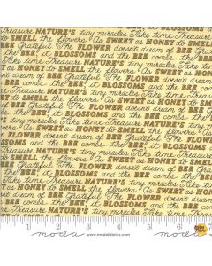 Bee Grateful by Deb Strain: Sweet Words Honey Yellow -- Moda Fabric 19963-12