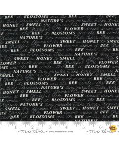Bee Grateful by Deb Strain: Sweet Words Ebony -- Moda Fabric 19963-15