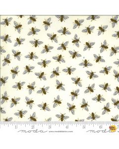 Bee Grateful by Deb Strain: Buzz Bees Parchment -- Moda Fabric 19965-11 