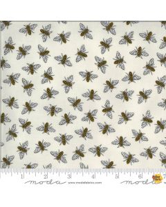 Bee Grateful by Deb Strain: Buzz Bees Dove Grey -- Moda Fabric 19965-14