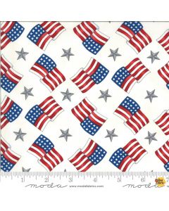 America Beautiful: Flags Stars White -- Moda Fabrics 19986-12