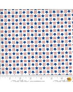 America Beautiful: Stars Stripes White -- Moda Fabrics 19987-12 