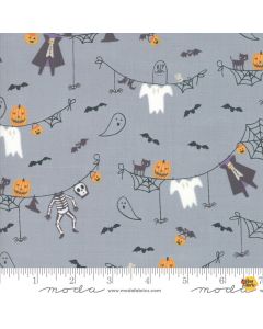 Ghouls Goodies: Spooky Clothesline Haze Gray -- Moda Fabric 20681-15  -- 2 yards 8" + FQ remaining 