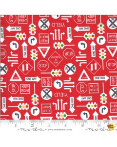 On The Go: Its A Sign Red Light -- Moda Fabrics 20725-16 - 3 yards 2" remaining