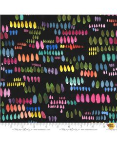 Moody Bloom Digital: Rainbow Black -- Moda Fabrics 8446-12d 