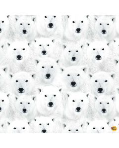 Winter Wildlife: Packed Polar Bears -- Timeless Treasures Fabrics nature-cd1696 white