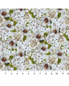 Covent Garden: White Flowers -- Northcott Fabrics dp23852-10