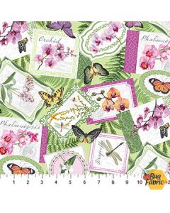 Orchids in Bloom: Orchid Medallion Toss -- Northcott Fabrics dp23869-74 - .5 yard remaining