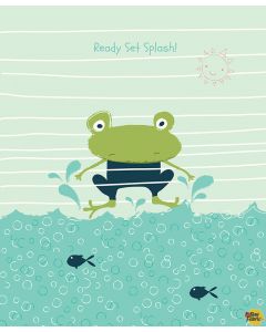 Ready Set Splash: Frog Panel Deepsea (1 yard) -- Riley Blake p9898 deepsea