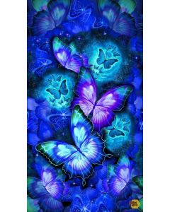 Cosmic Butterfly: Midnight Sparkling Butterflies Panel (2/3 yard) -- Timeless Treasures Fabrics panel-cd1834 midnight