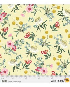Aussie Friends: Floral Yellow - P&B Textiles AUFR 4372 Y