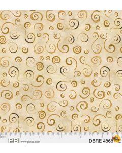 Deja Brew: Coffee Swirls Cream -- P&B Textiles 4868ne