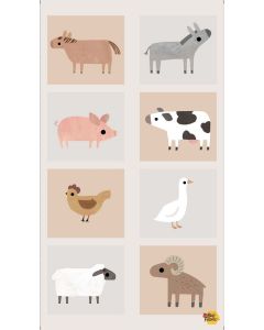 Homestead: Farm Animal Panel (2/3 yard) - Dear Stella Designs pstella-dlt2791 multi 