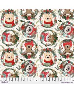 Christmas Squad: Fuzzy Friends Ivory -- Free Spirit Fabrics pwmc012.xivory