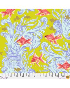 Besties by Tula Pink: Treading Water Fish Clover (with metallic) -- Free Spirit Fabrics pwtp214.clover 