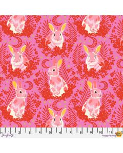 Besties by Tula Pink: Hop To It Rabbit Blossom (with metallic) -- Free Spirit Fabrics pwtp215.blossom 