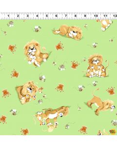 Lyon, the Lion: Tossed Lions Medium Green -- Susy Bee 20345-830