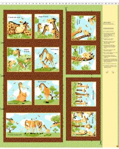 Zoe, the Giraffe: Zoe II Book Panel (1 yard) -- Susybee 20356-280 brown 