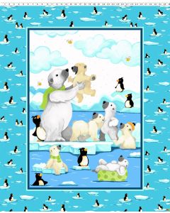 Burr the Polar Bear:  Quilt Panel (1 yard) -- Susy Bee Textiles 20395-950 