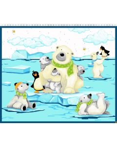 Burr the Polar Bear: Play Mat Panel (1 yard) -- Susy Bee Textiles 20400-930