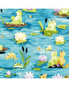 Paul's Pond: Allover Frogs -- Susy Bee Fabrics sb20408-950 - 8" remaining