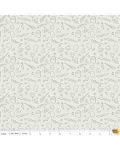 Spooky Hollow Icons Egg Shell (Silver Sparkle) - Riley Blake Designs sc10574-eggshell