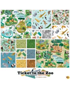 Ticket to the Zoo: Full Collection 1 yard bundle (15 - one yard cuts) -- Clothworks Ticketfull