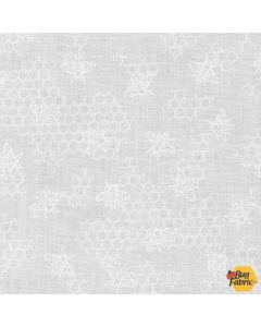 Mini Madness: Bees Hives White/White -- Robert Kaufman Fabrics - SRK-19689-1
