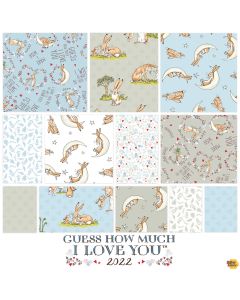 Guess How Much I Love You:  10" Layer Cake Squares Blue  (42 pieces) -- Clothworks Textiles tsq0393