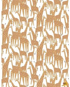 Call of the Wild: Giraffes -- Dear Stella stella-1217 white - 3 yards + FQ remaining
