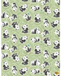 Panda-Monium: Bearly Awake -- Dear Stella Fabrics 2167 celery 