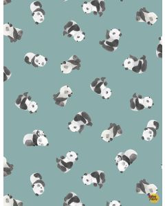 Panda-Monium: It's a Pandastic Life -- Dear Stella Fabrics 2171 lagoon 