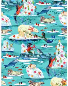 Fantastical Holiday: Arctic Waters Mermaids  -- Dear Stella Designs stella-dmb2227 multi