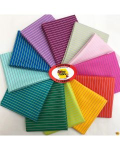 True Colors by Tula Pink: Tiny Coordinates Tiny Stripe Fat Quarter Bundle (12 Fat Quarters) -- Free Spirit Fabrics TinyStripeBundle 